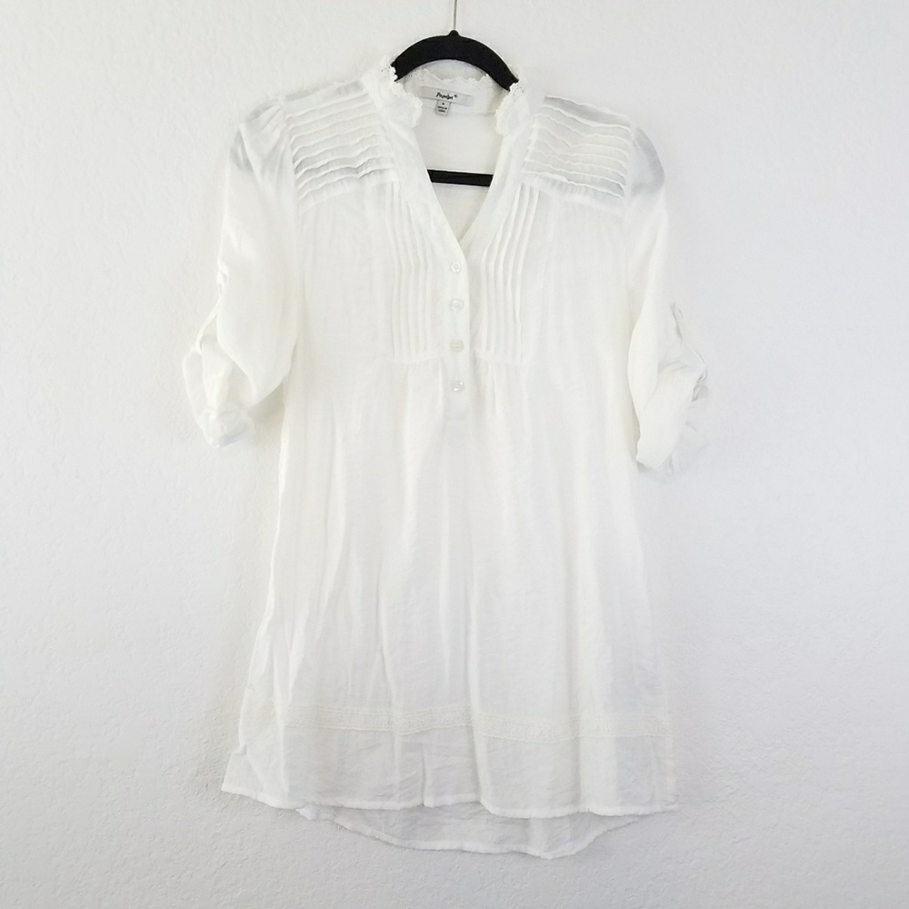 Papaya cute tunic with lace trim